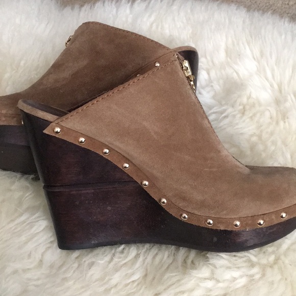 👡👌🏼 DVF Suede Wood Wedge Clogs - Picture 4 of 6
